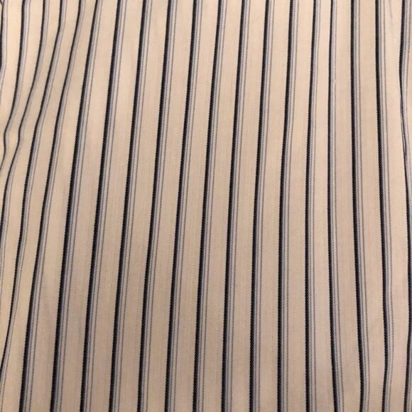 KENNETH COLE- REACTION MENS WHITE/BLUE STRIPE LONG SLEEVE BUTTON DOWN NECK 17.5 - Picture 6 of 6